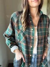 Load image into Gallery viewer, green camp flannel