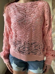 blossom open weave sweater