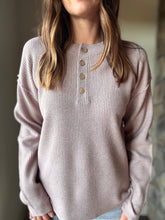 Load image into Gallery viewer, mauve waffle henley
