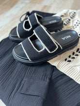 Load image into Gallery viewer, mia black crochet slide sandals