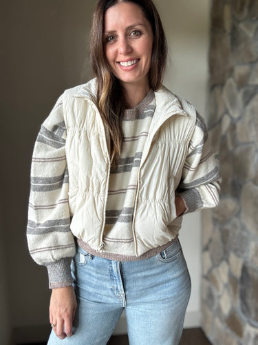ivory puffer vest