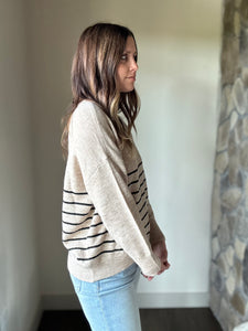 natural + black stripe sweater