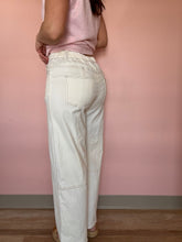 Load image into Gallery viewer, ecru wide leg pants with contrast stitching | S-3XL