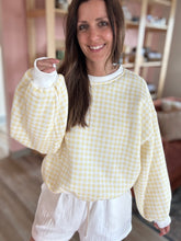 Load image into Gallery viewer, yellow gingham comfy sweatshirt