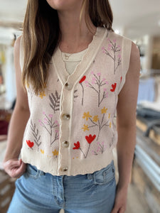 whimsical floral vest