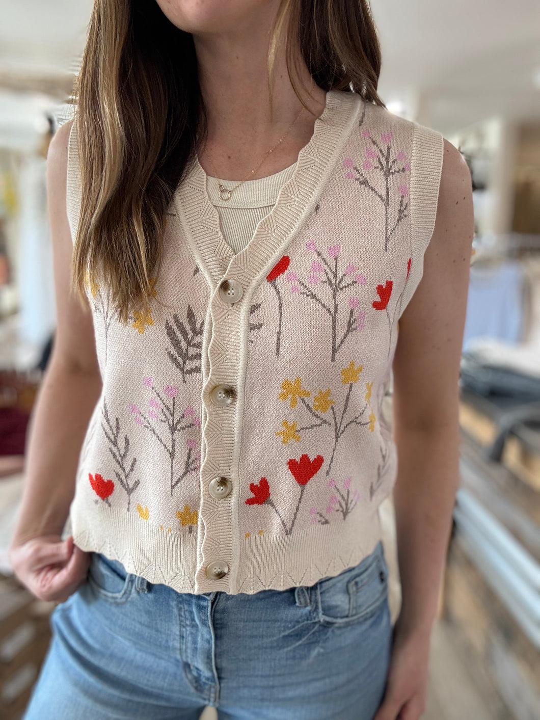 whimsical floral vest