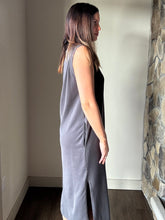 Load image into Gallery viewer, charcoal knit tank midi dress