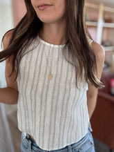 Load image into Gallery viewer, white+stone twist linen top
