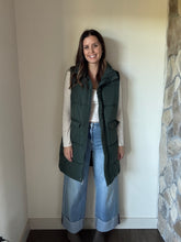 Load image into Gallery viewer, dark green long vest