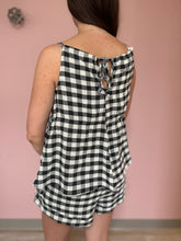 Load image into Gallery viewer, black+white gingham tank