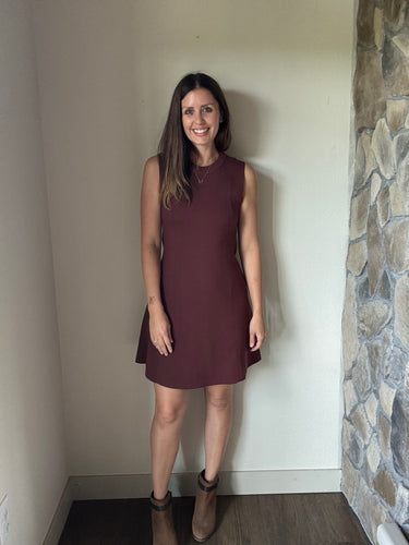 merlot fit + flare sweater knit dress