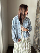 Load image into Gallery viewer, sage stripe midi skirt