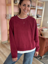 Load image into Gallery viewer, cranberry layered pullover