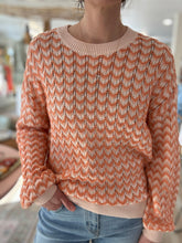 Load image into Gallery viewer, coral textured chevron sweater