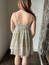 Load image into Gallery viewer, kiele olive +ivory woven striped dress