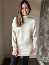 Load image into Gallery viewer, cream soft ribbed tunic sweater