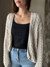 Load image into Gallery viewer, stone lightweight cable cardigan