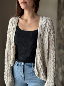 stone lightweight cable cardigan