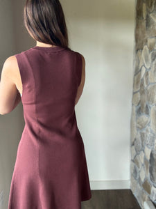 merlot fit + flare sweater knit dress