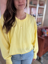 Load image into Gallery viewer, yellow criss-cross long sleeve tee