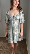 Load image into Gallery viewer, sage floral dress