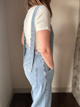 Load image into Gallery viewer, denim button down overall jumpsuit