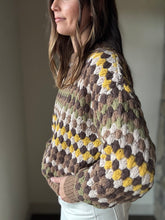Load image into Gallery viewer, brown, cream + mustard textured sweater