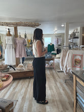 Load image into Gallery viewer, black cotton gauze cargo wide leg pants