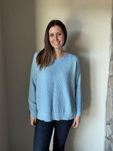 Load image into Gallery viewer, sky classic cotton v-neck textured sweater