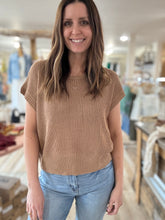 Load image into Gallery viewer, coffee short sleeve lightweight sweater