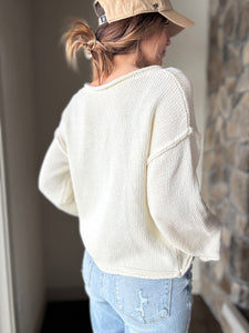 easy days off white button down cardigan