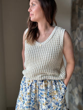 Load image into Gallery viewer, elsie sleeveless ivory waffle sweater