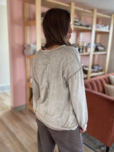 Load image into Gallery viewer, desert khaki v-neck long sleeve tee