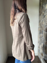 Load image into Gallery viewer, olive brown ruched blazer