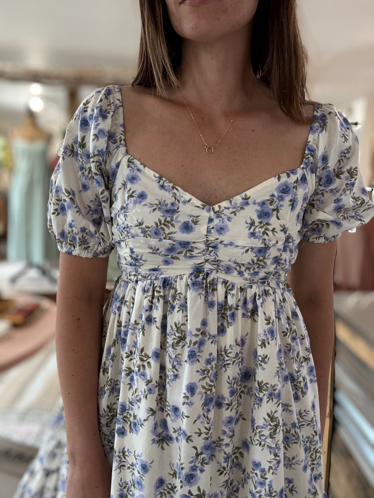 cream + lavender floral cotton dress Cloth + Stone cream + lavender floral cotton dress Cloth + Stone