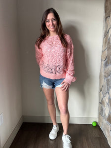 blossom open weave sweater