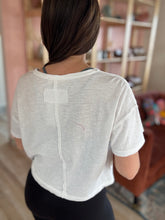 Load image into Gallery viewer, white cotton cropped tee