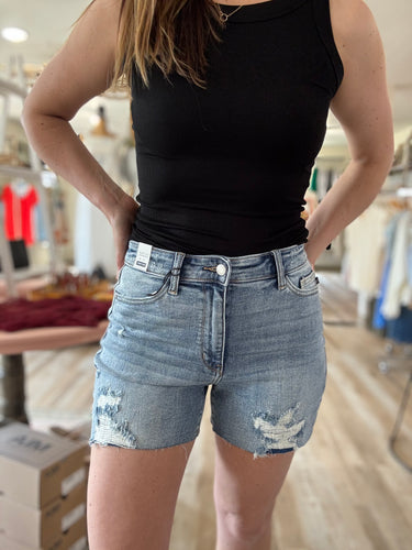 judy blue shorts with reinforced distressing
