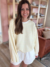 Load image into Gallery viewer, yellow gingham comfy sweatshirt