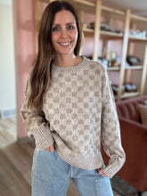 Load image into Gallery viewer, mocha checkered sweater