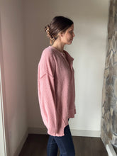 Load image into Gallery viewer, cozy blush oversized henley