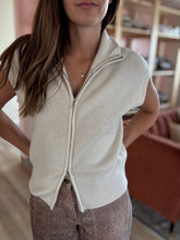 Load image into Gallery viewer, tennis zip collared sweater