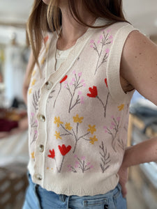 whimsical floral vest