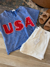 Load image into Gallery viewer, USA patched relaxed tee