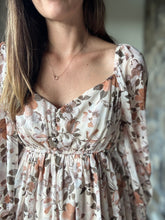 Load image into Gallery viewer, cream fall floral button dress