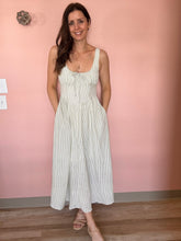 Load image into Gallery viewer, sage stripe corset midi dress