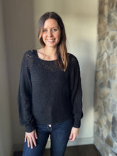 Load image into Gallery viewer, black dolman knit pullover