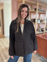 Load image into Gallery viewer, espresso evening chore oversized jacket