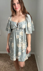 sage floral dress