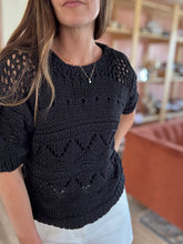 Load image into Gallery viewer, annette black open knit sweater